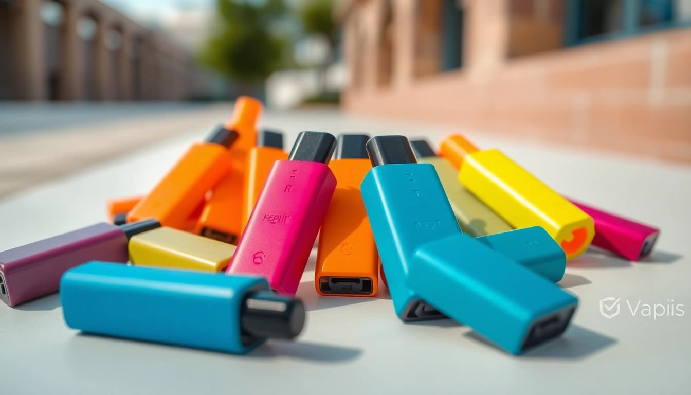 Buy Prefilled vape pods UK in a vibrant display illustrating their sleek designs and range.