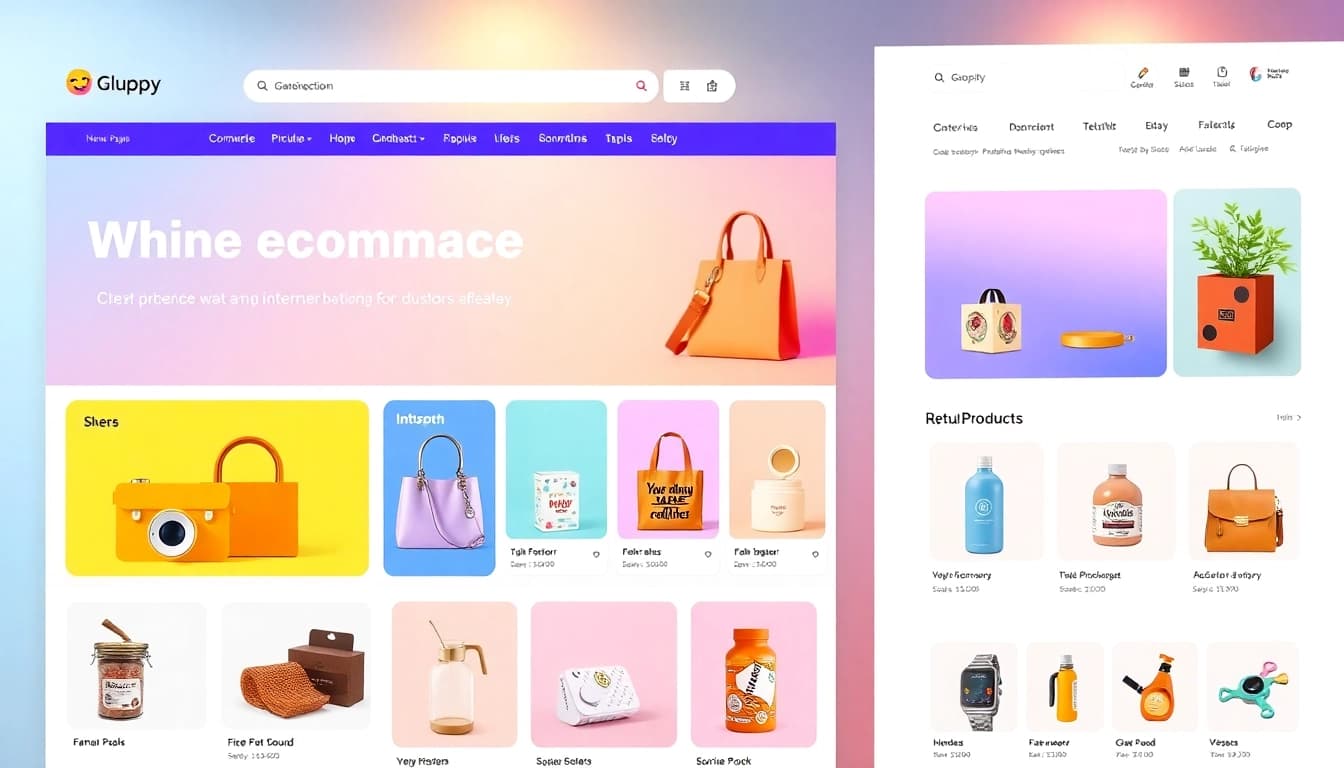 Browse various products on Ultimateshop ru, featuring vibrant colors and a user-friendly design.