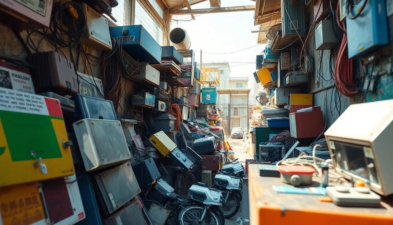 Efficient Schrottabholung Wuppertal service clearing old electronics and metal scraps.