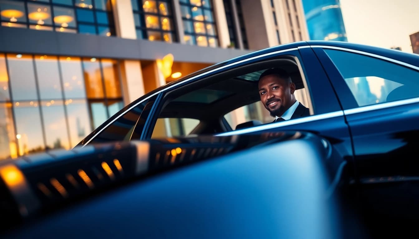 Experience Chauffeur Hire Nottingham with a professional chauffeur beside a luxury car.