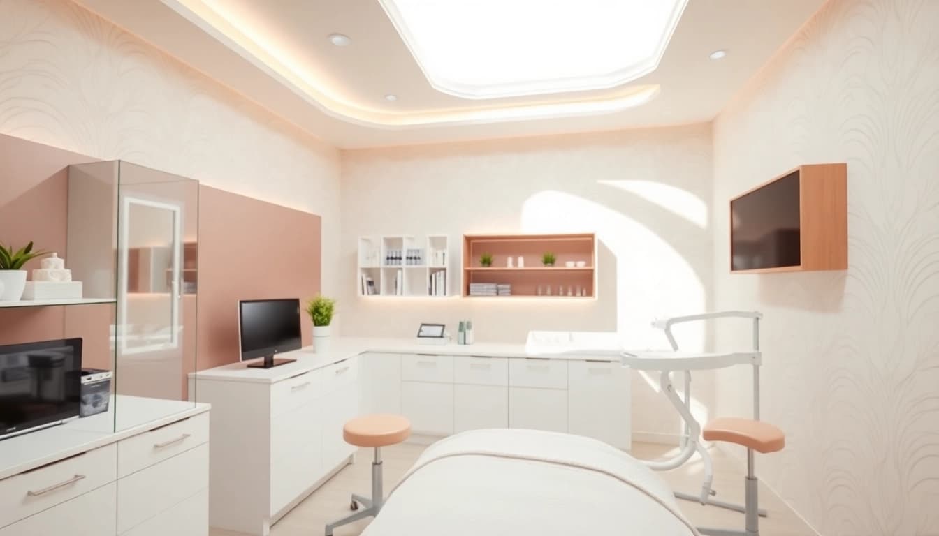 Epilare definitiva Sibiu featuring a modern treatment room designed for comfort.