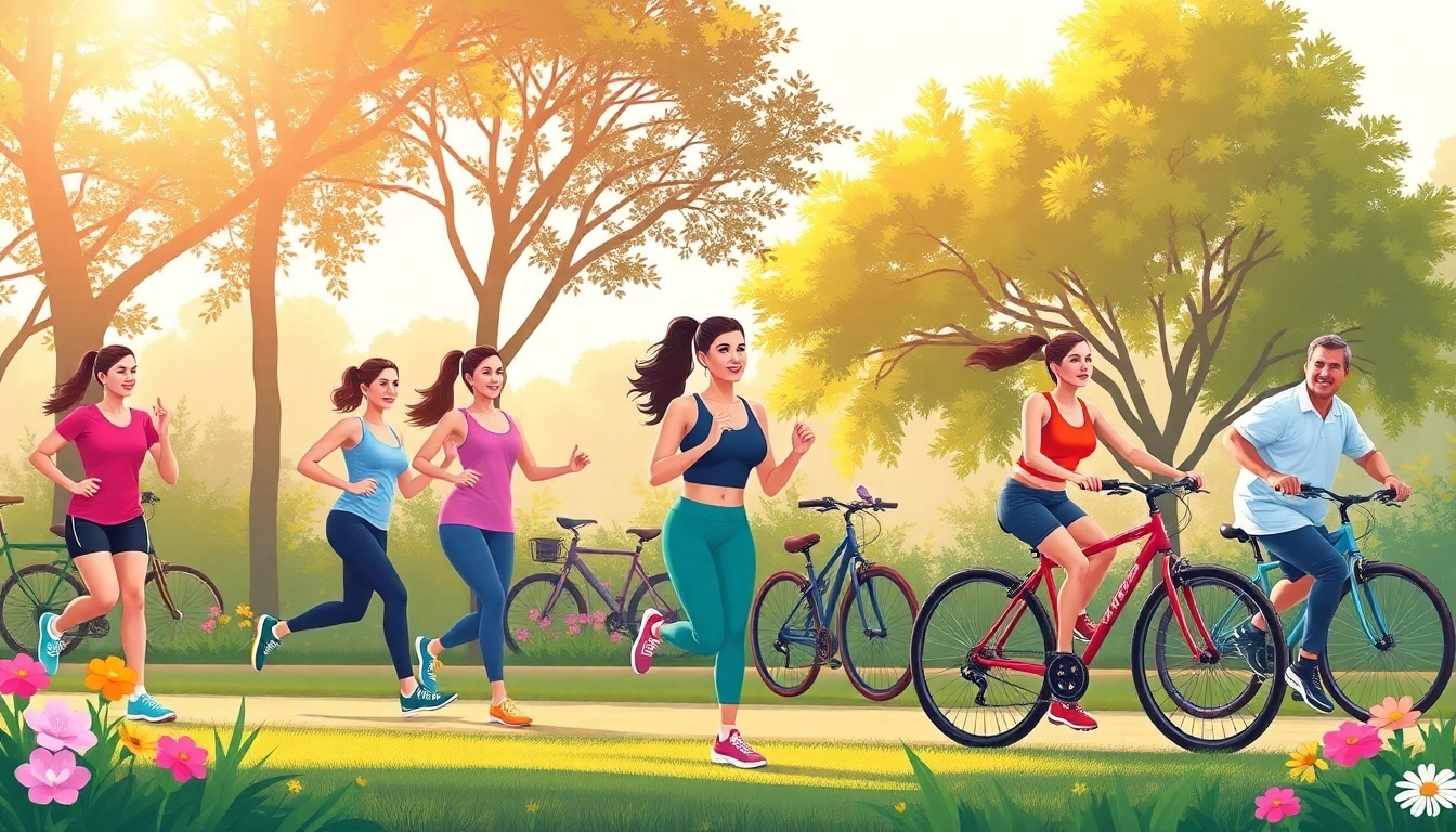 Empower your Weight Loss journey with a diverse group exercising in a vibrant park.