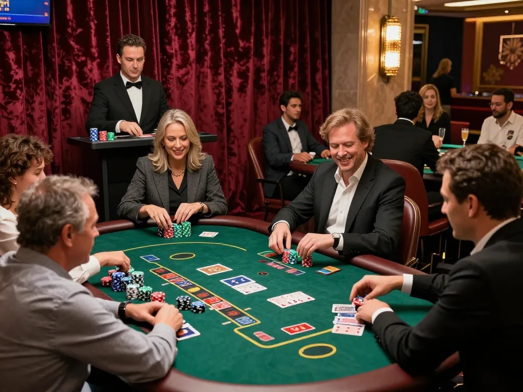Exciting live casino gameplay at bong99 with enthusiastic players engaging in blackjack and roulette.