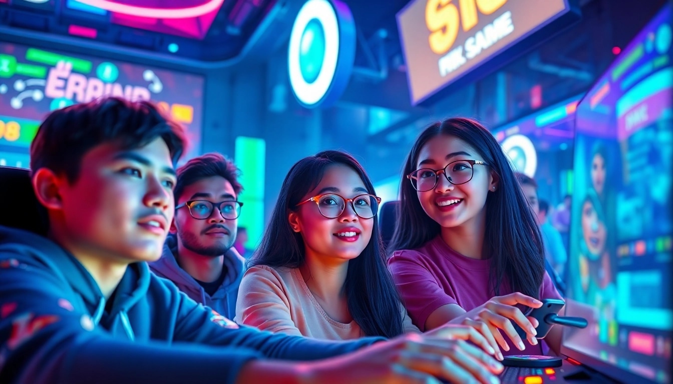 Engaged players enjoying the LC88 Game in a vibrant digital gaming environment.