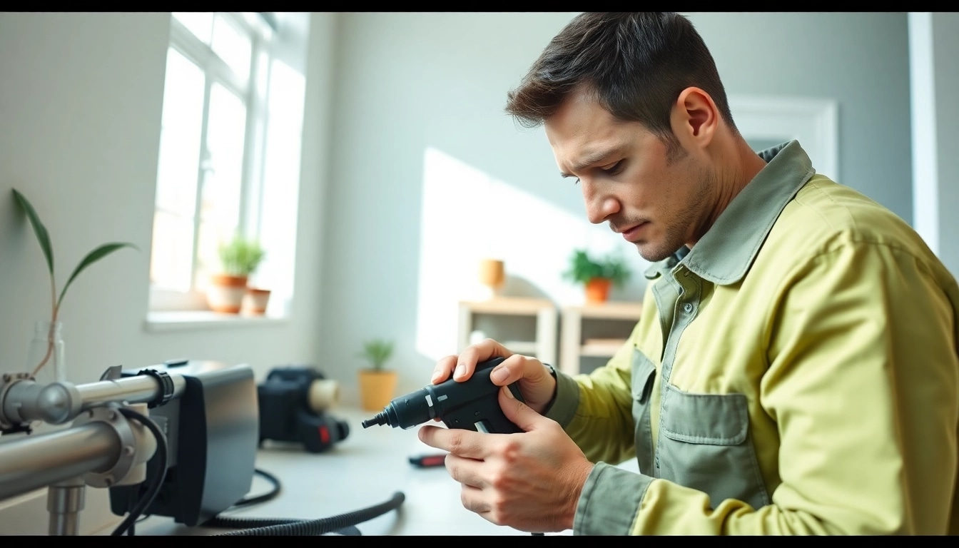 Technician performing leak detection services in Cornwall for residential plumbing.