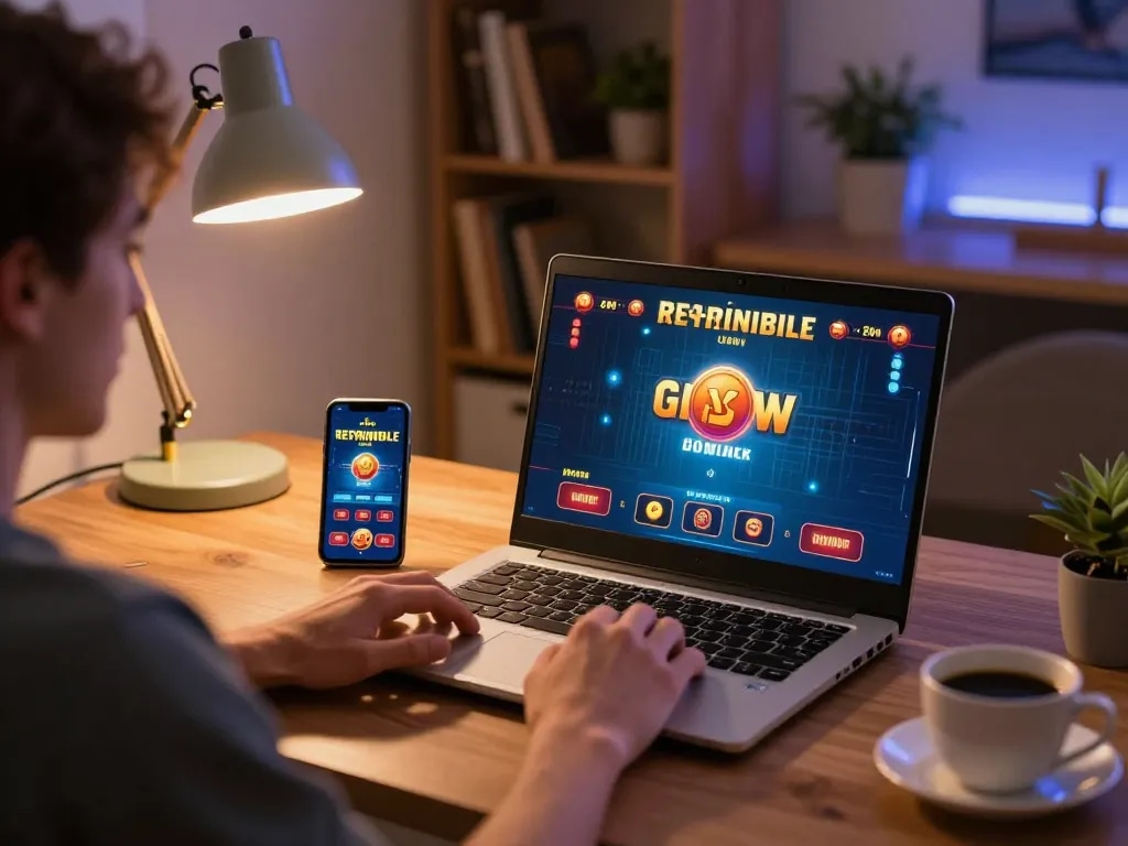 Player enjoying a kwin online game at home, showing engaging live dealer action on laptop