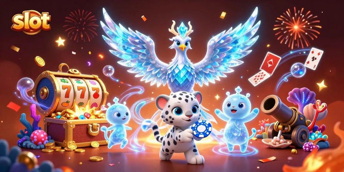 Experience the excitement of slot games with colorful symbols and vibrant 3D characters.