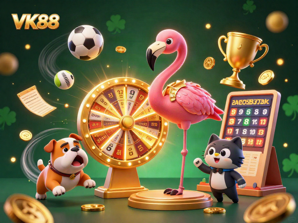 Spin the VK88 prize wheel with excitement while winning casino rewards and betting slips.