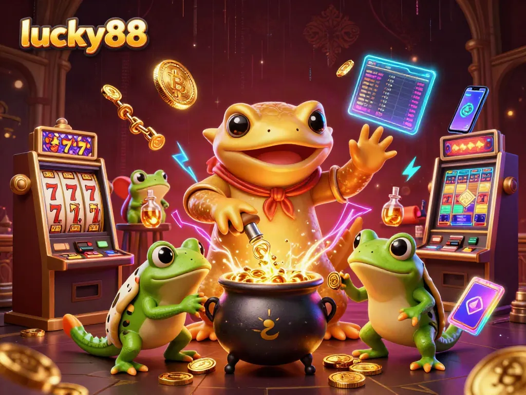 Experience thrilling gameplay at lucky88 with a giant golden salamander alchemist and gold coins.