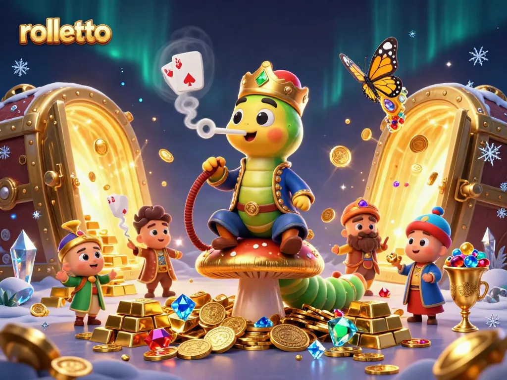 Engage with rolletto's captivating casino experience featuring thrilling poker symbols and lavish golden treasures.