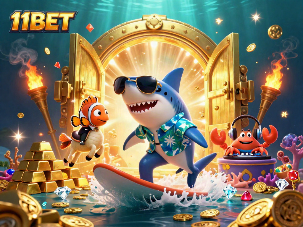 Join the gaming excitement at 11BET with a colorful 3D illustration showcasing thrilling casino elements.