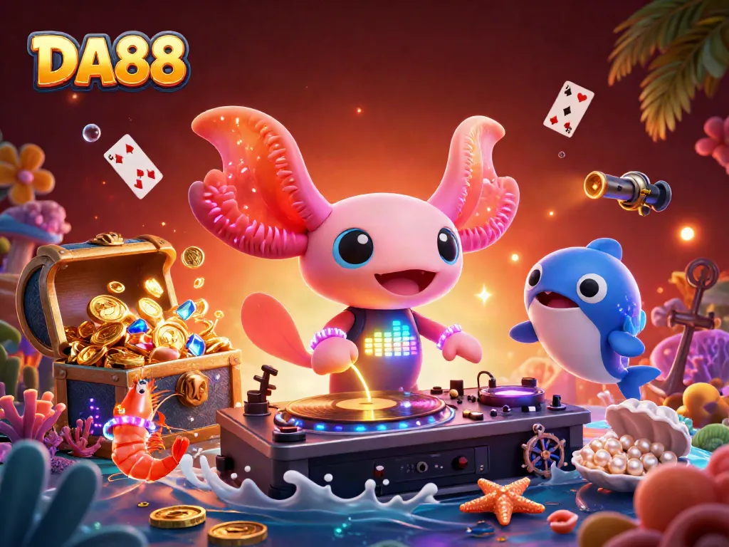 Join DA88's thrilling underwater adventure with vibrant 3D characters and exciting gambling elements.