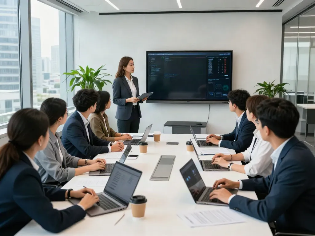 Team collaborating in a modern conference room to click this over here now for effective strategies.