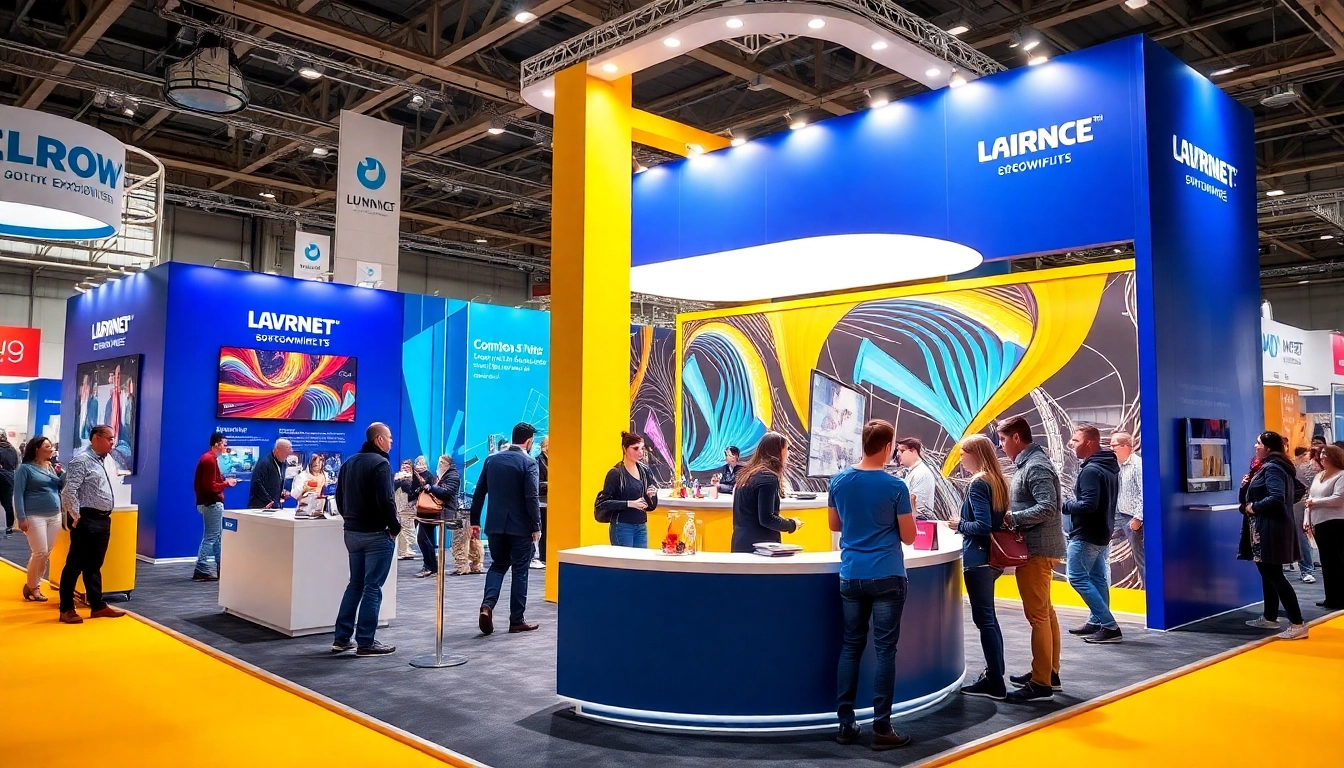 Exhibition stand builders Birmingham showcase a modern trade show design with interactive displays.