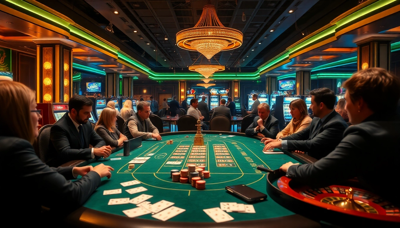 Experience the thrill of gaming at jbo.com with a vibrant poker scene featuring luxurious decor and excitement.