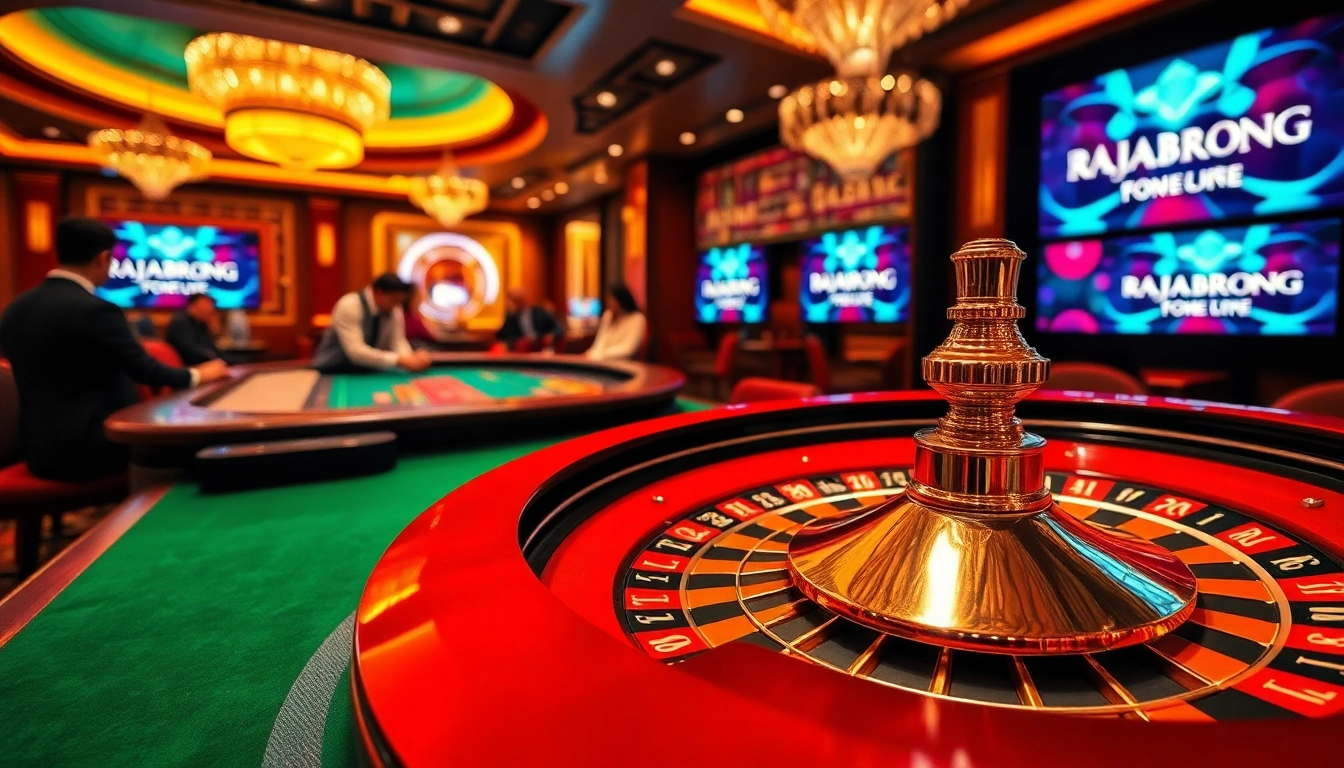 Experience RAJABARONG thrills at a luxury casino roulette table with high-stakes excitement.