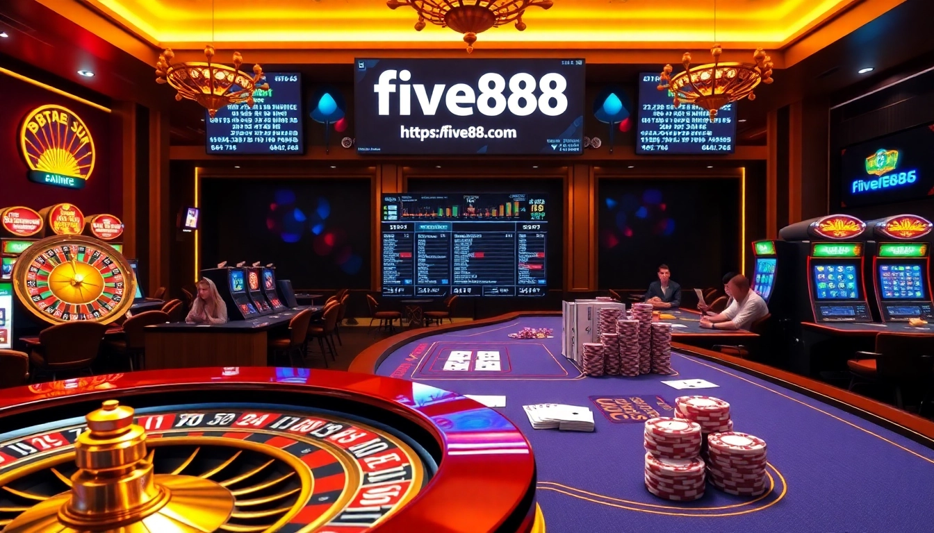 Experience the excitement of gambling at https://fivee88.com/ with vibrant casino elements and engaging players.