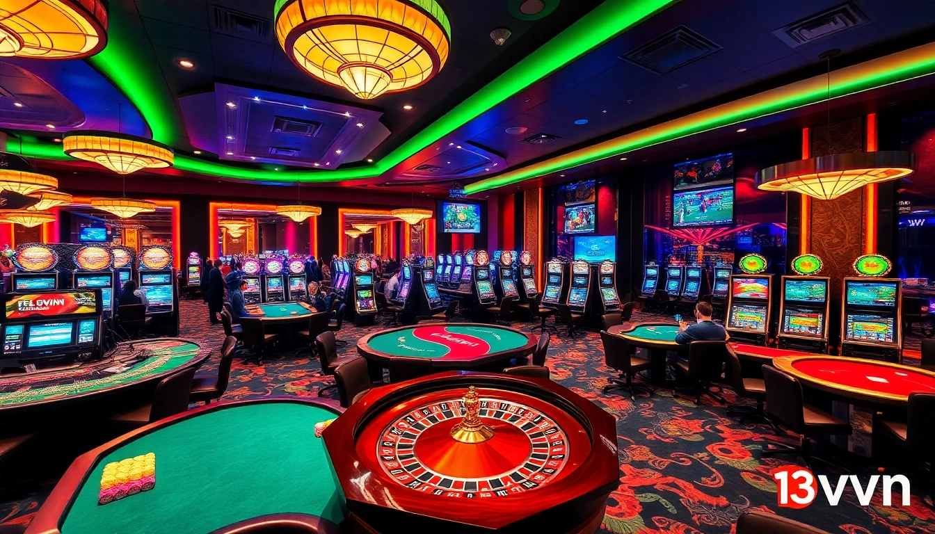 13win players strategizing at casino tables in an upscale atmosphere.