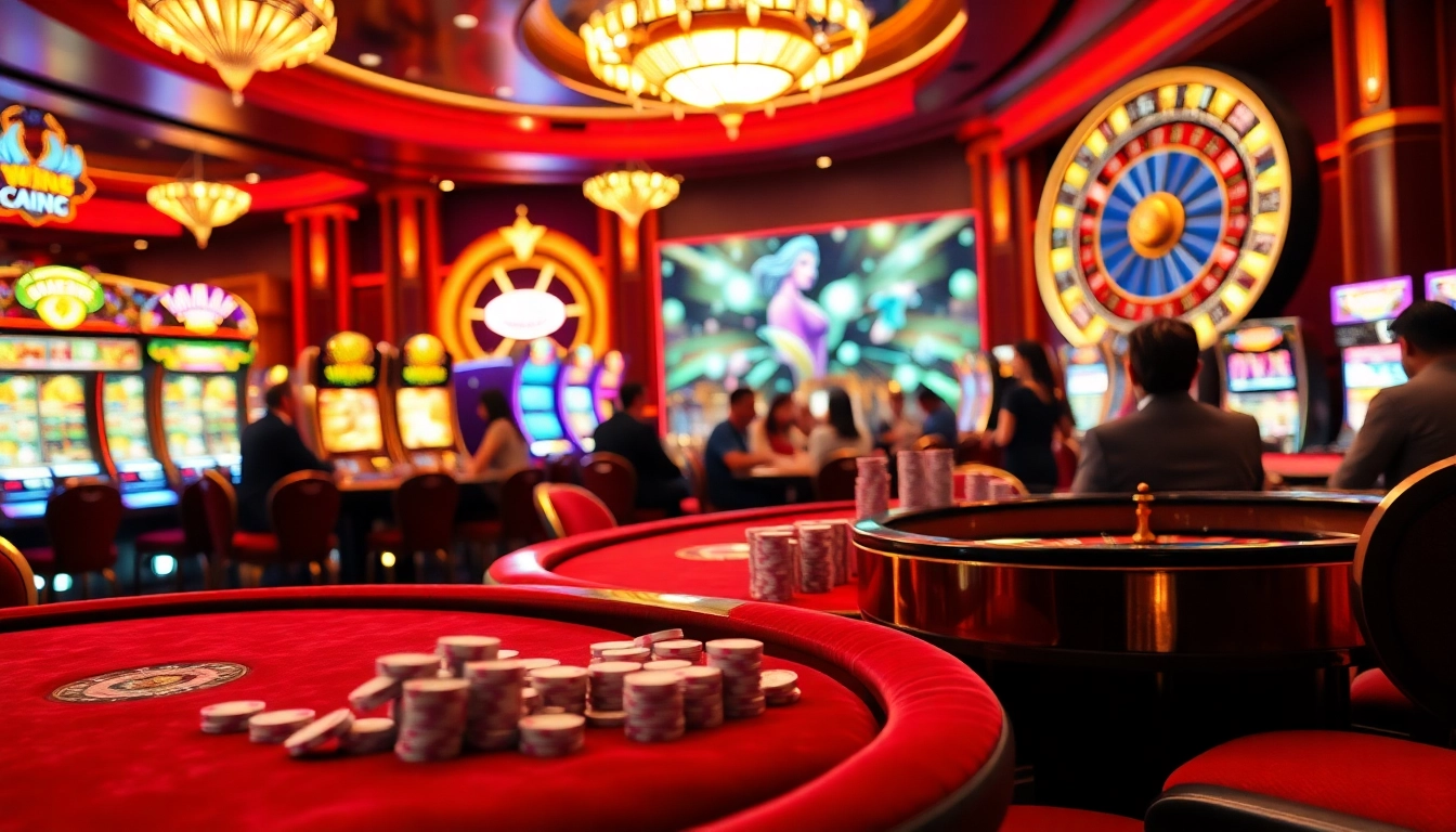 Experience the excitement of gambling at https://rr88.wales/ with vibrant scenes of poker players and roulette wheels.