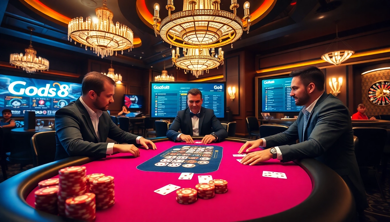 Experience thrilling gameplay at Go8's luxury casino tables with exciting poker action.