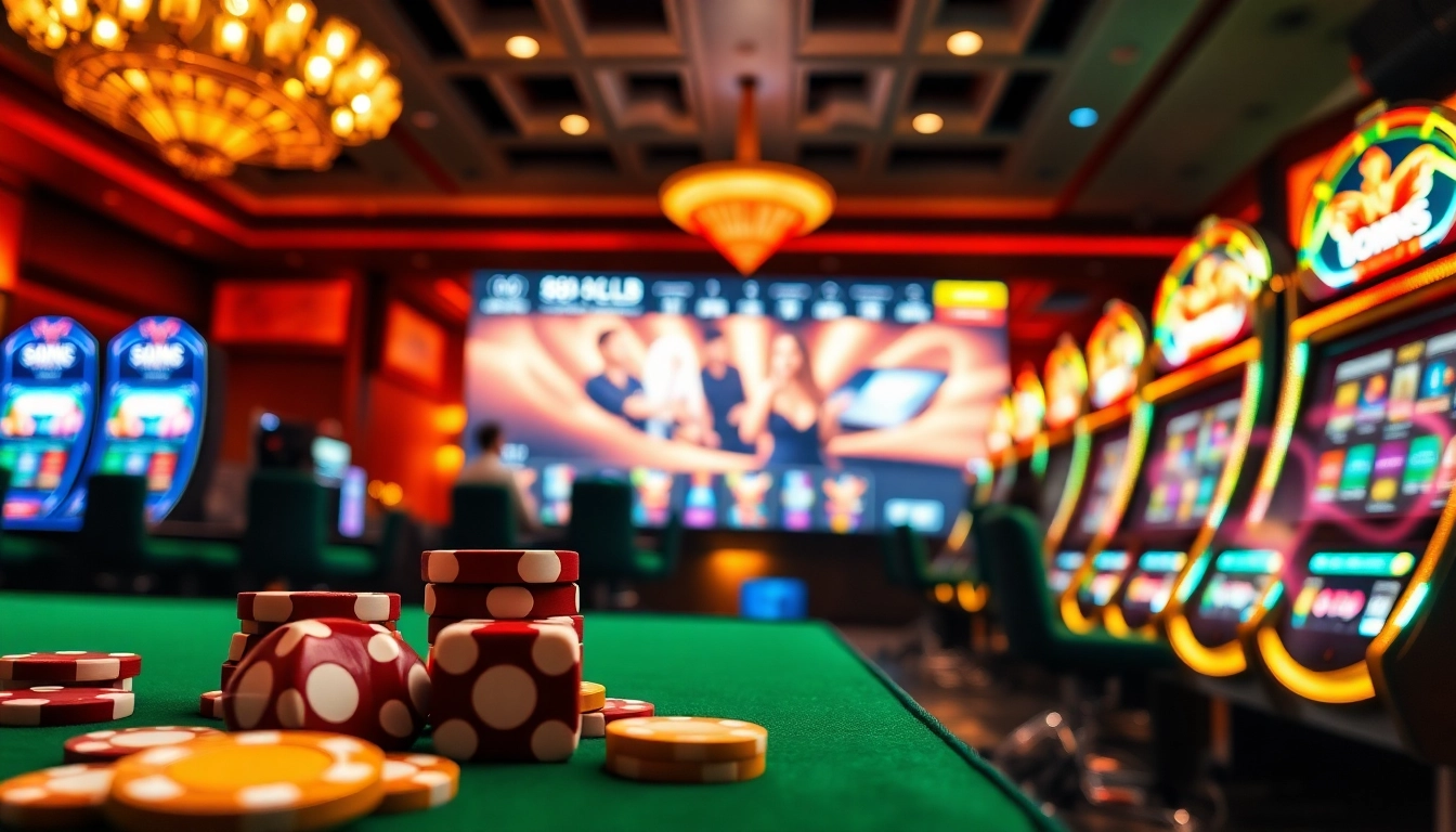 Engage with thrilling games at https://88clb.courses/, featuring vibrant casino elements like cards and dice.