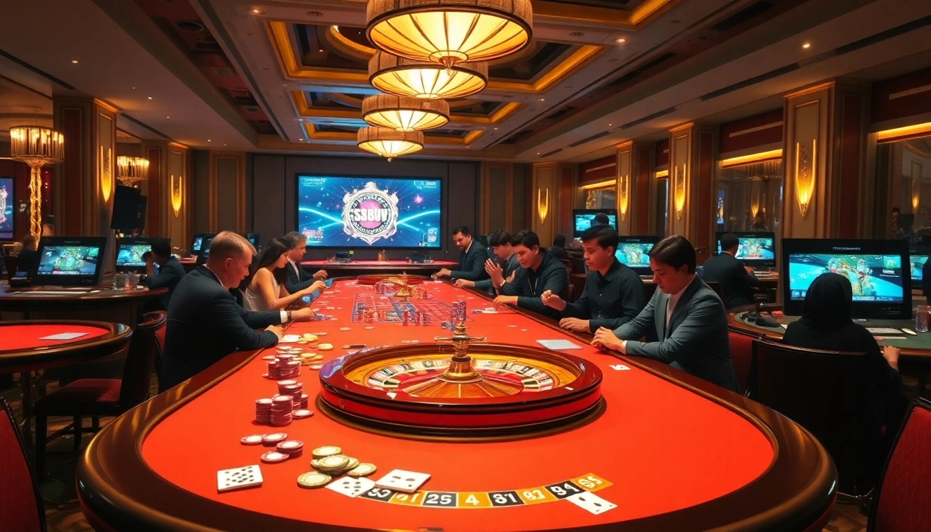 Players engaging in exciting table games and slots at the luxurious S88VIP online casino.