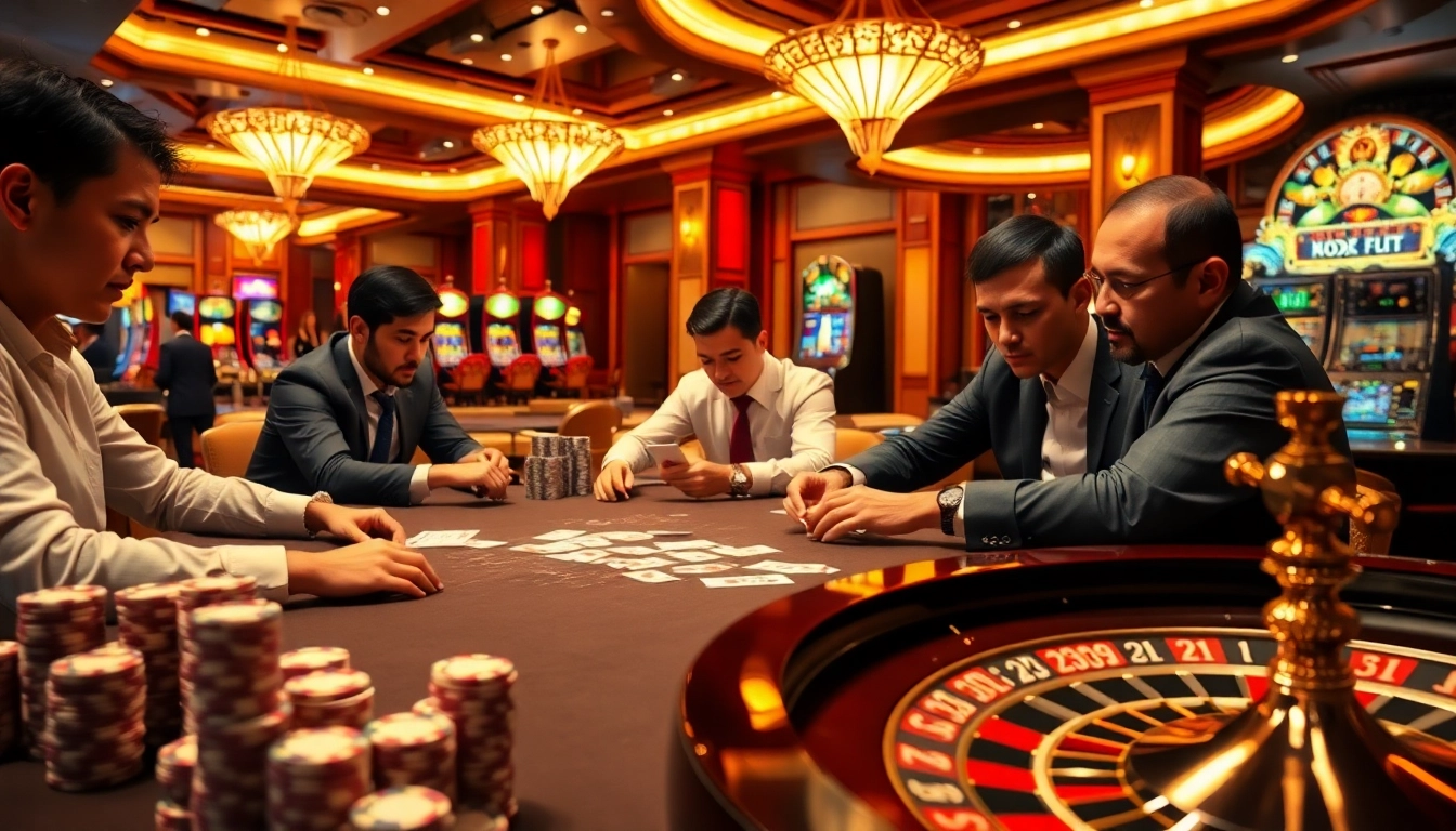 Experience the excitement of thabet1 net with vibrant casino visuals and poker players.