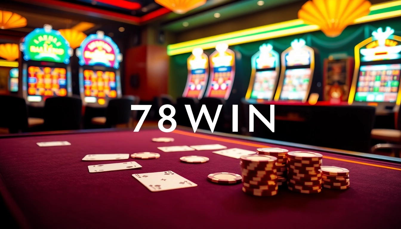 Experience thrilling gameplay at 78WIN's luxurious casino tables with vibrant action and high stakes.