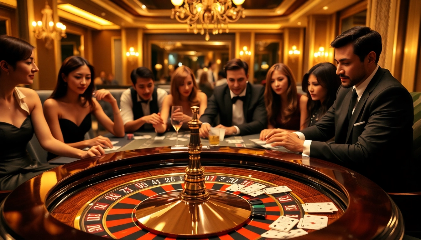 Experience thrilling gameplay at rr88com with poker chips and a roulette wheel in an elegant casino setting.