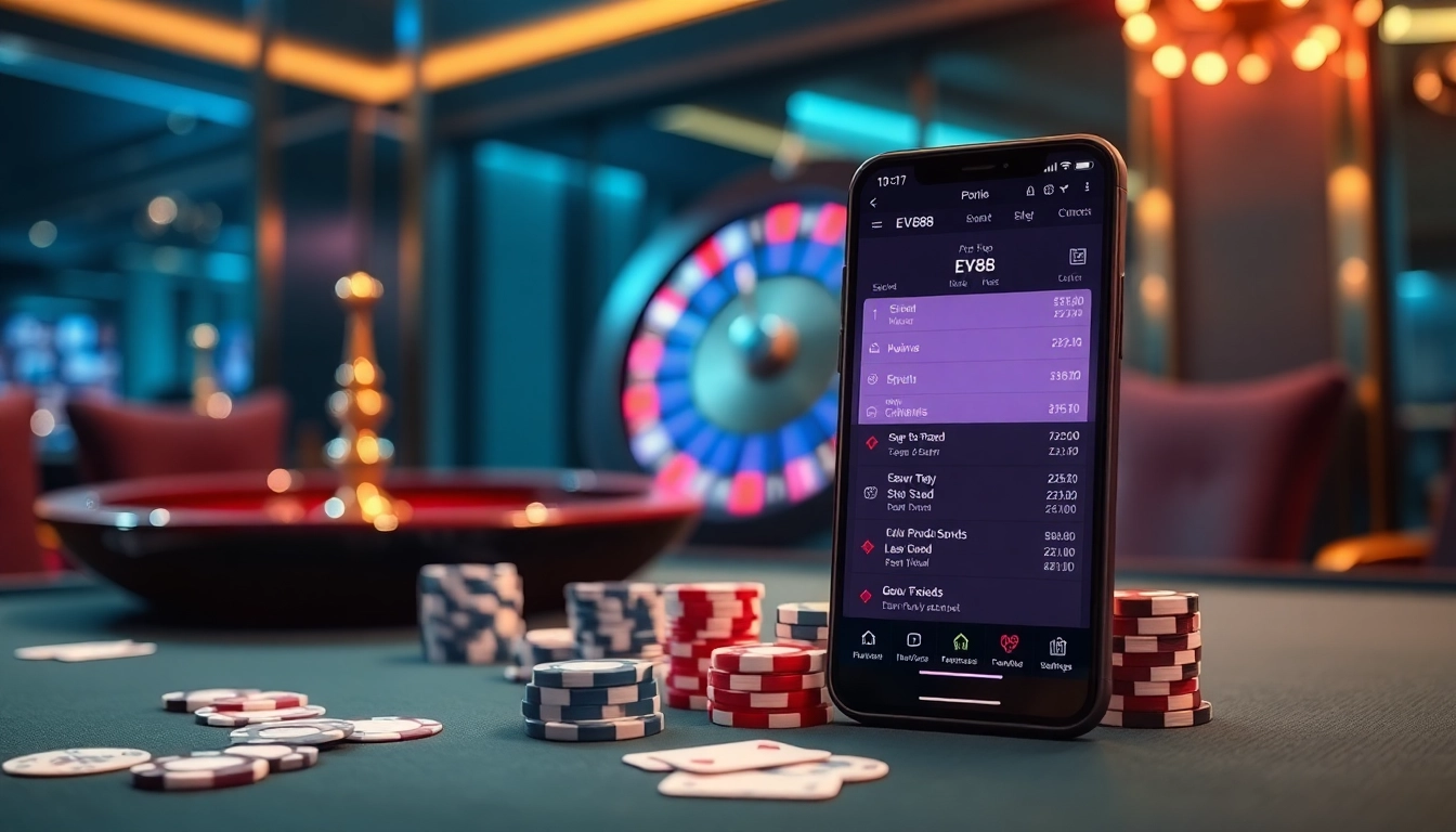 Engaging players at the table with the App EV88 interface showcasing exciting betting options.