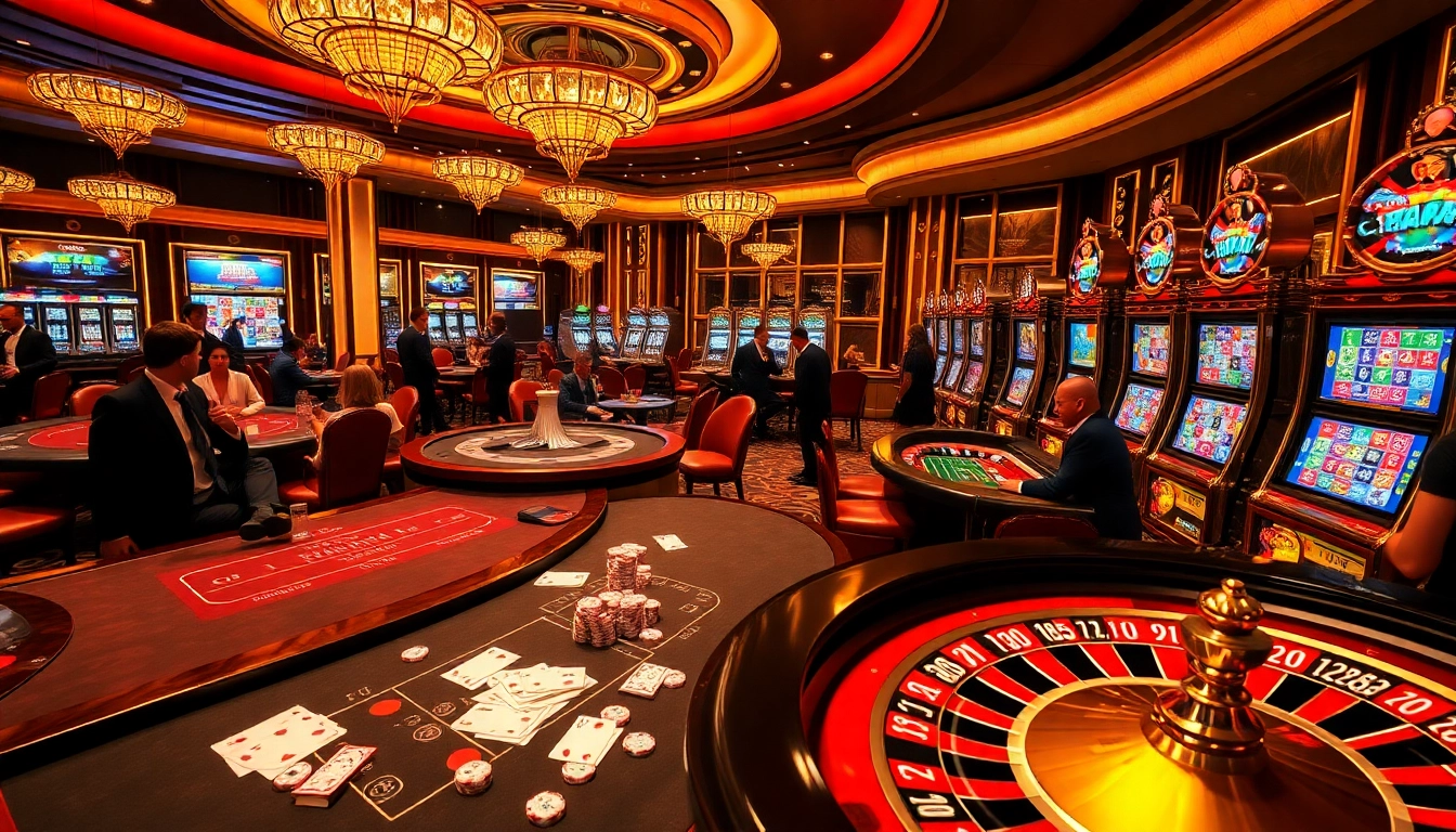 Exciting gaming action at THABET casino with vibrant tables and players enjoying winning opportunities.