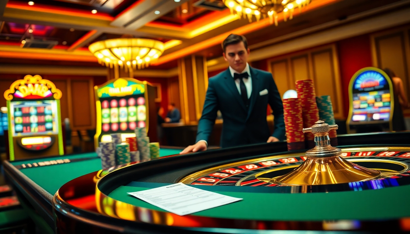Experience thrilling gambling moments at DA88's stylish casino tables with vibrant roulette.