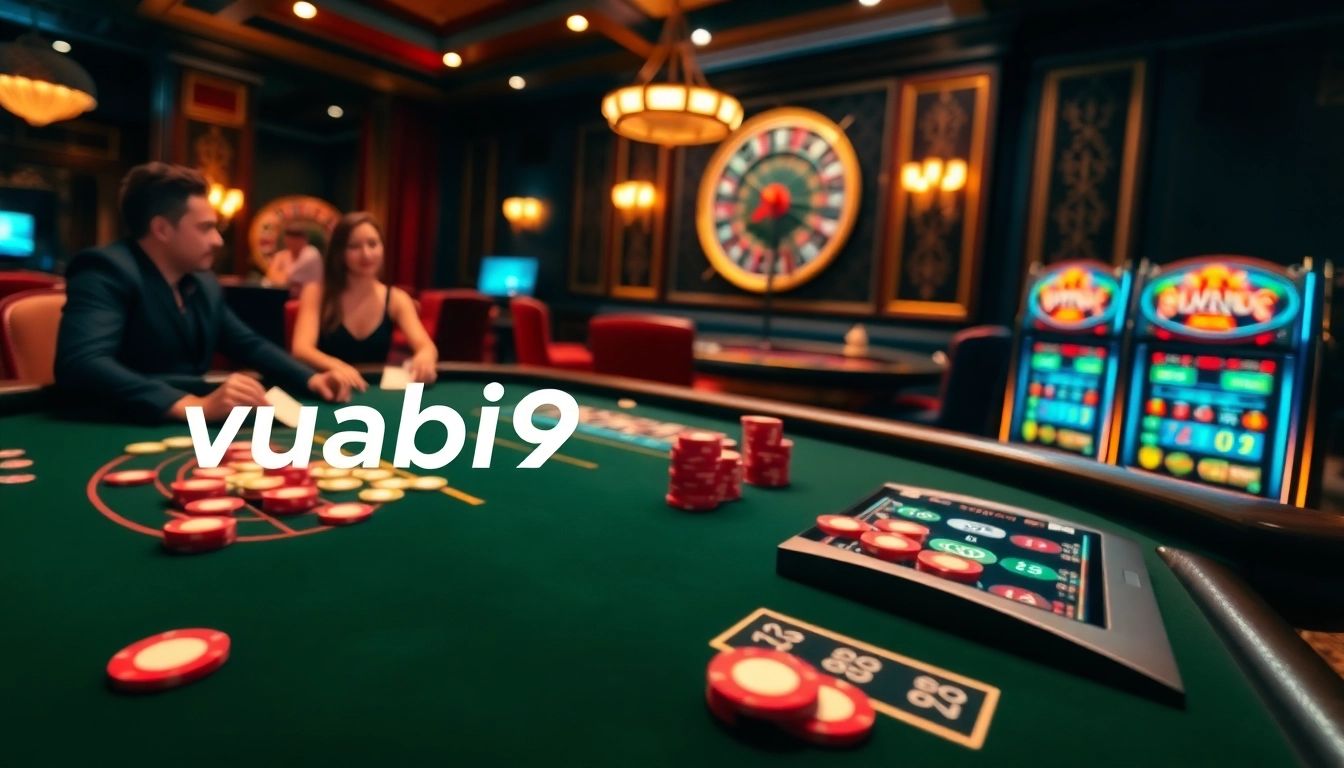 Experience the thrill of online gambling with vuabai9 at an elegant blackjack table.