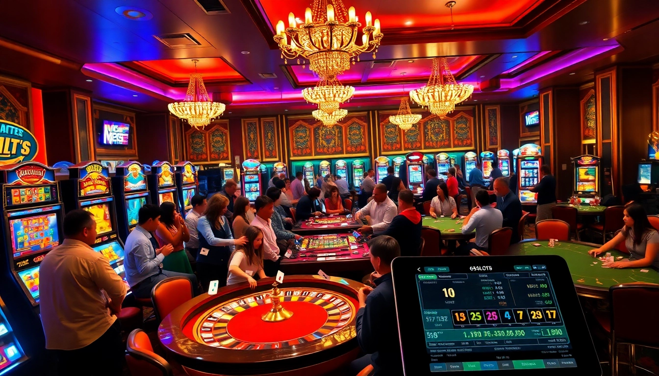 Experience high stakes at 66slots8 com with gamblers at slot machines and poker tables.