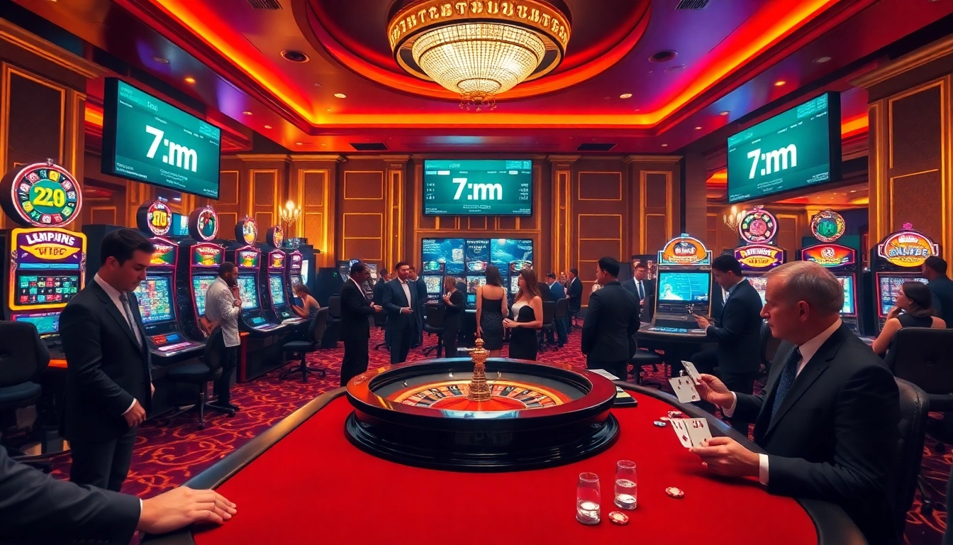 Experience the thrilling excitement of 7m betting at a luxurious casino with engaging players and vibrant games.