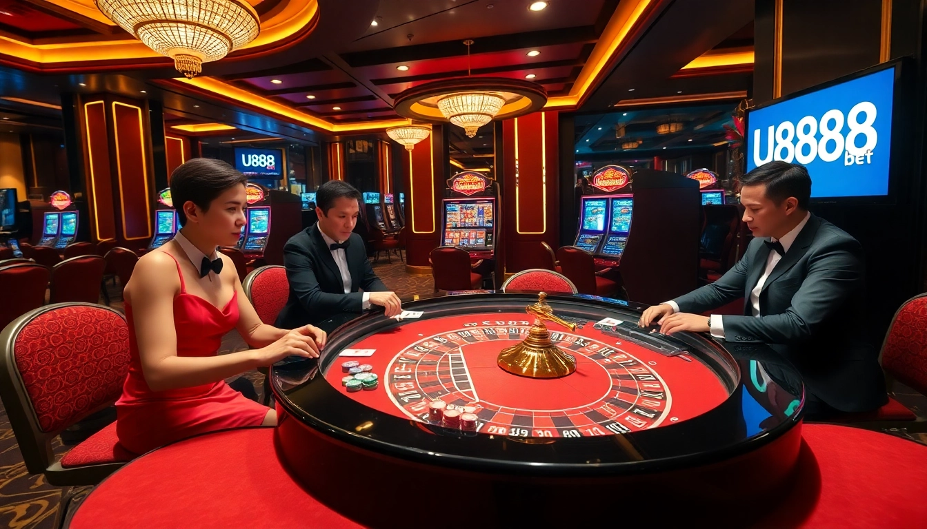 Experience the excitement of u888bet with players enjoying a dynamic casino atmosphere.