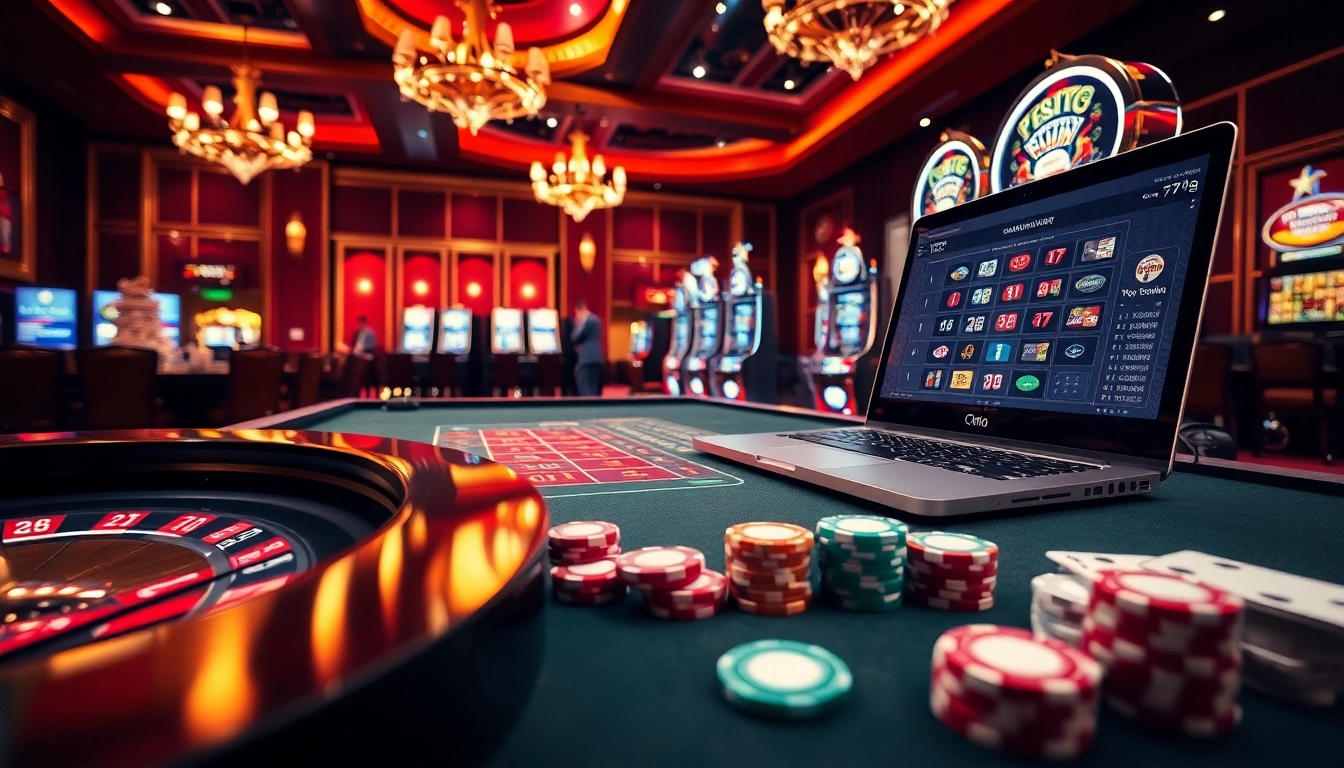 Engage in thrilling gaming at https://789win.apartments/ with illuminated roulette, colorful chips, and vibrant slot machines.