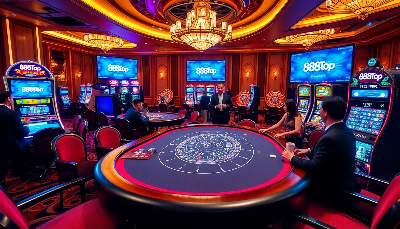 Experience the thrill of 888top đăng nhập with lively games at an upscale casino.