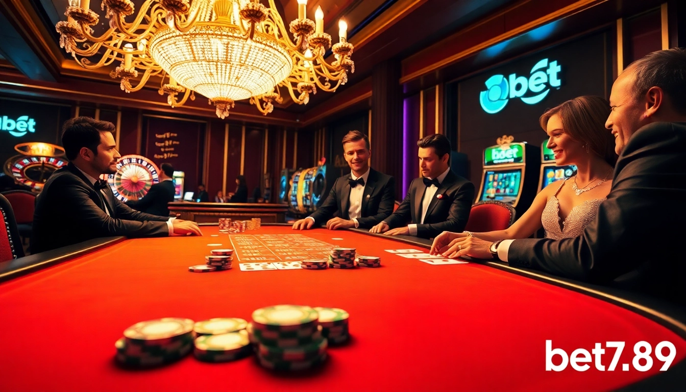 Experience thrilling gaming at the vibrant bet789 casino table with poker chips and cards.