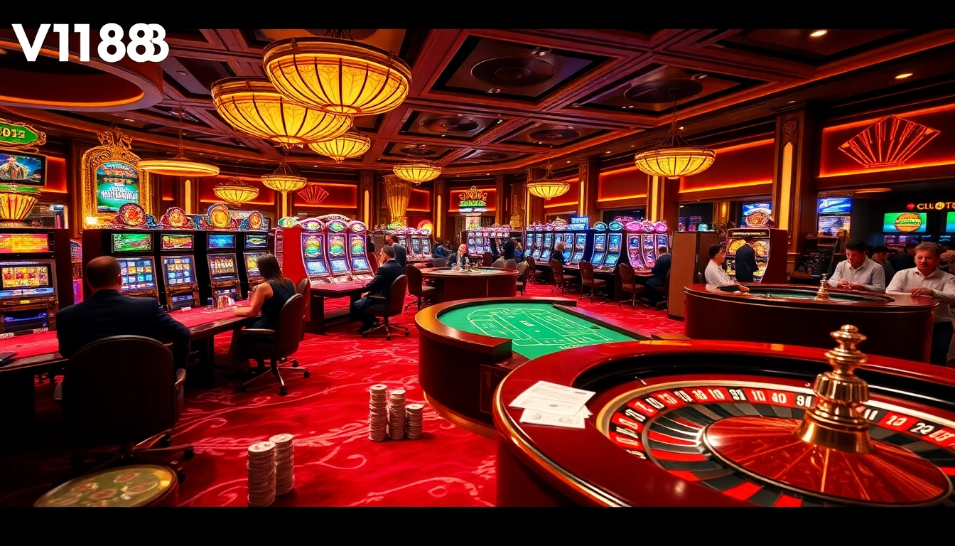 Players enjoying an exciting casino experience at VN168's luxurious gaming tables.