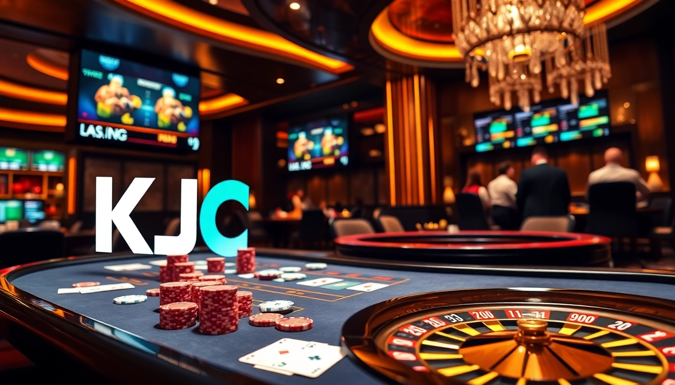 Experience thrilling gameplay at KJC with vibrant poker tables and high-stakes gambling action.