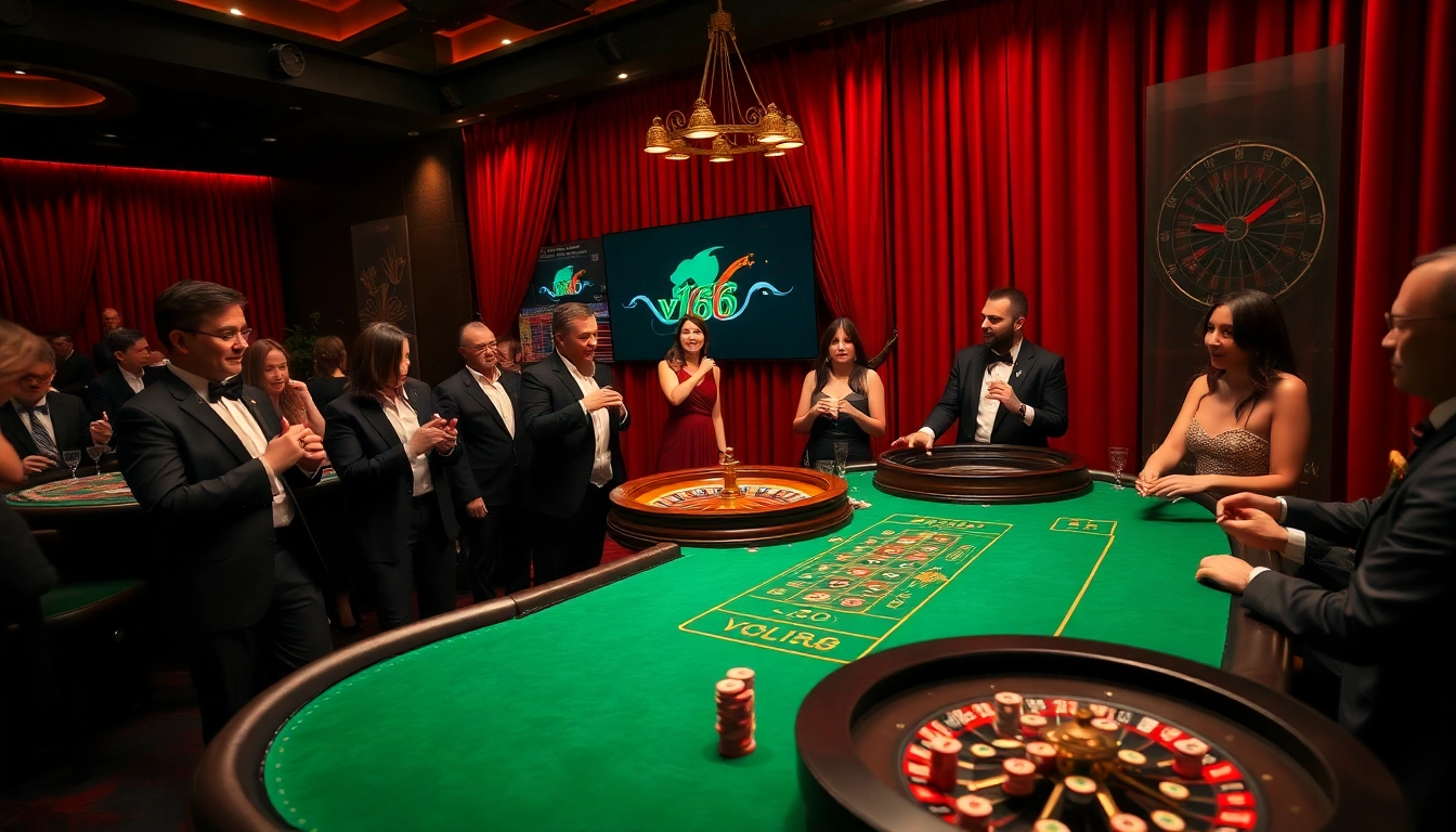 Experience the vibrant atmosphere of vn168 with elite poker players and thrilling casino elements.