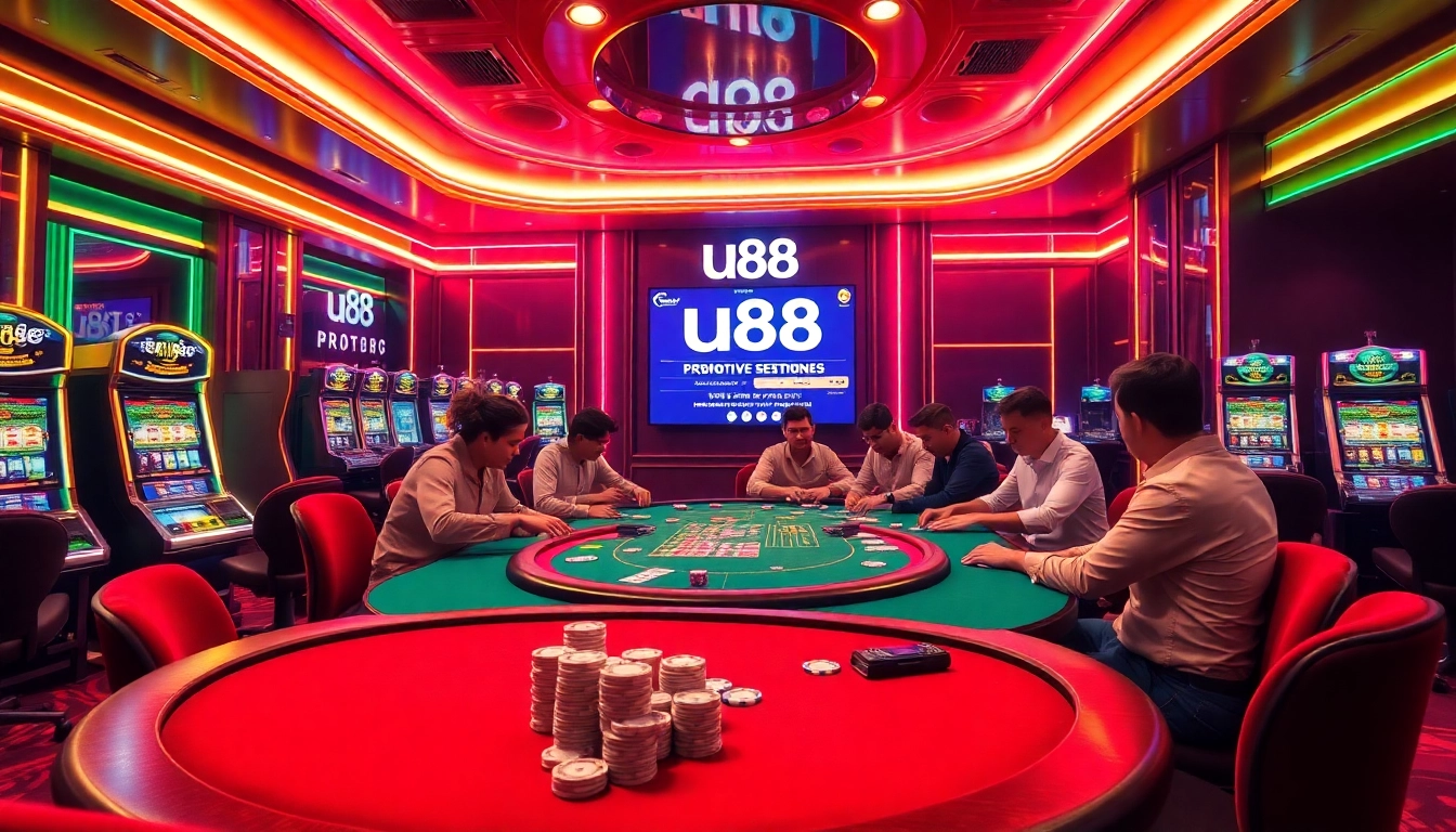 Experience exhilarating gambling action at uu88's virtual casino with vibrant poker gameplay.