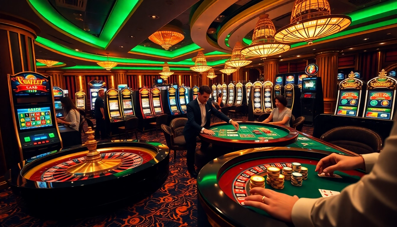 Sàn casino sôi động tại https://luck8.com với bàn roulette và người chơi đang tham gia đặt cược.