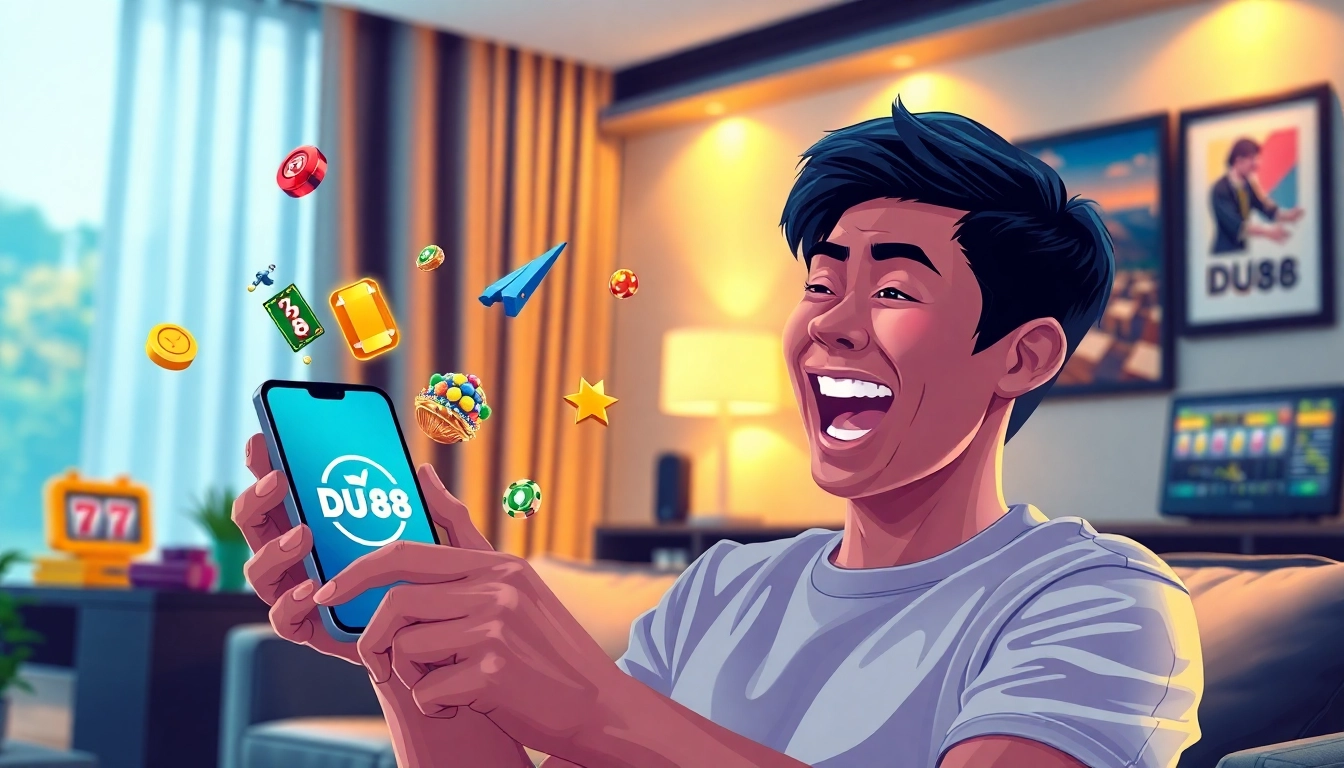 Experience the excitement of online gaming with DU88 mobile app interface.