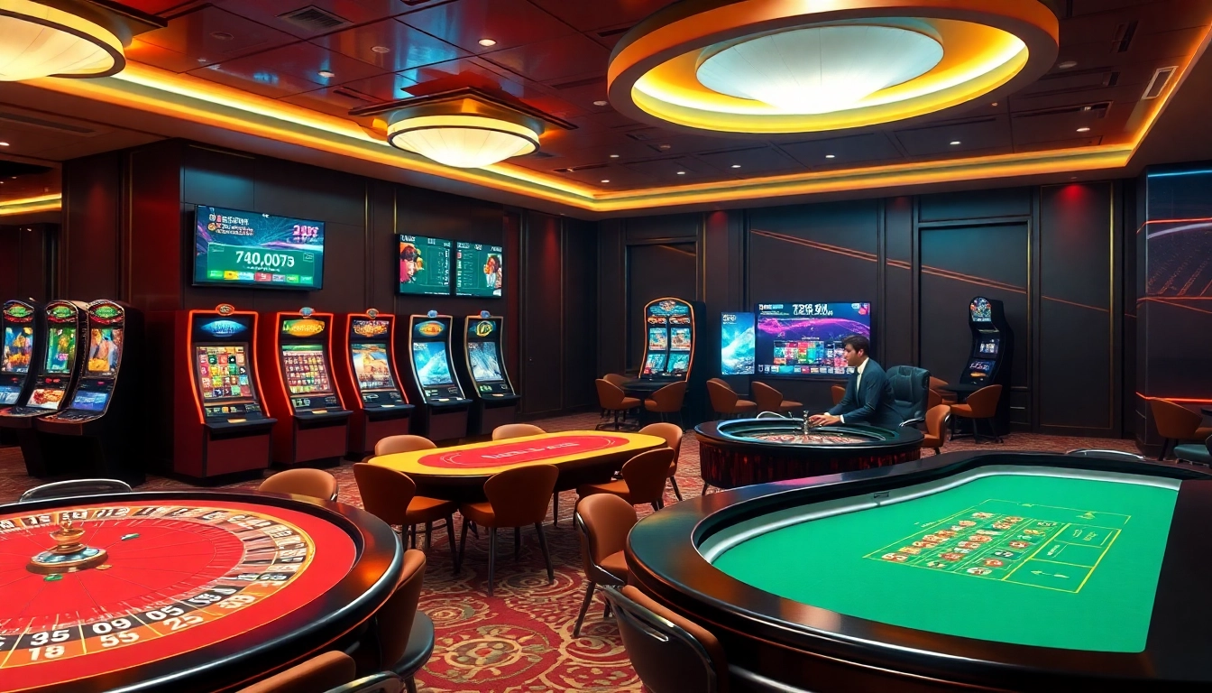 Experience the vibrant online casino atmosphere of ev88win.live, featuring gaming tables and digital betting.