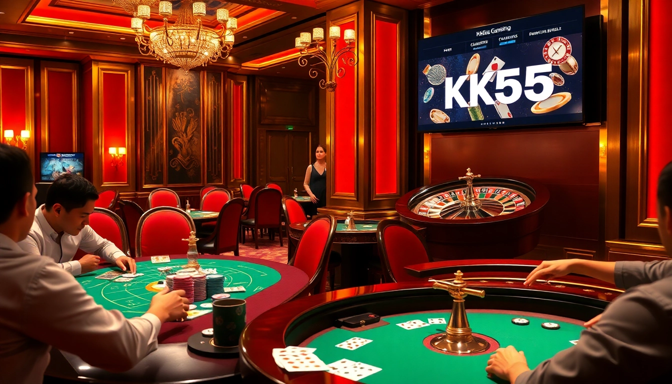 Engage with thrilling games at https://kk55.global/, where poker chips and roulette create excitement.