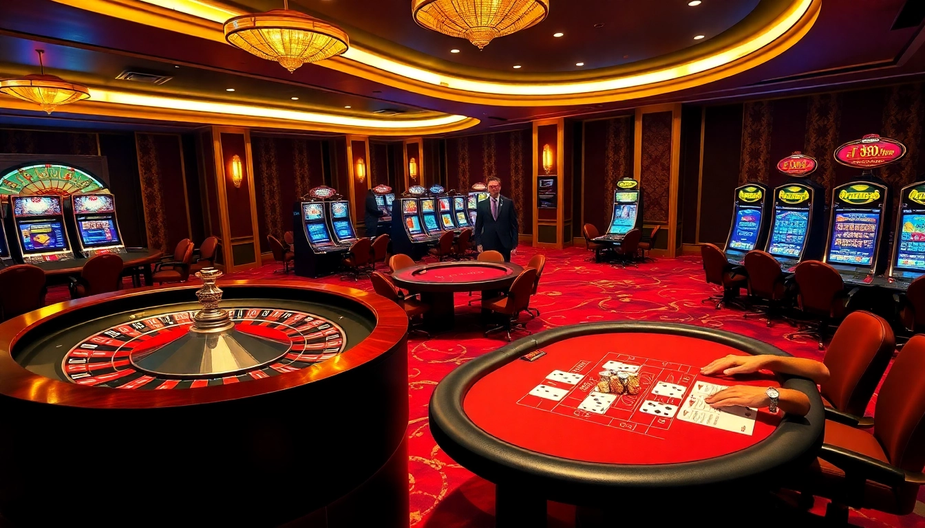 fv88 players enjoying an exciting casino atmosphere with poker and roulette games