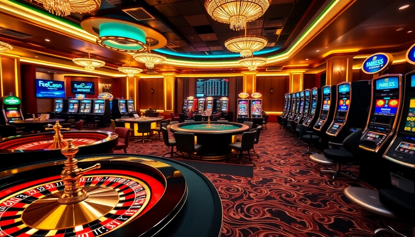Engage in thrilling gameplay at https://kk55.gratis/ with vibrant casino visuals featuring roulette wheels and poker tables.