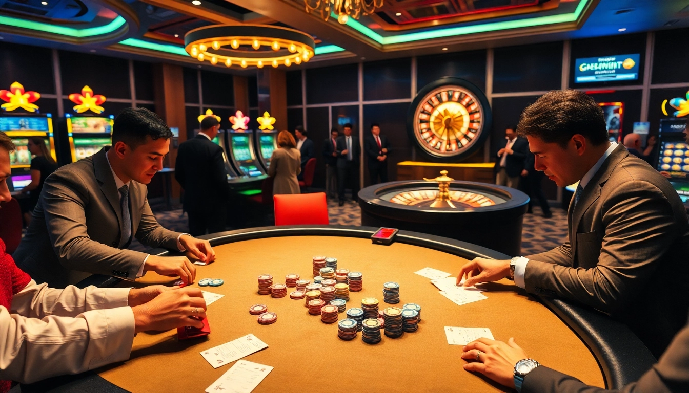 Experience excitement at 555win1.it.com with an engaging poker table scene featuring intense players.